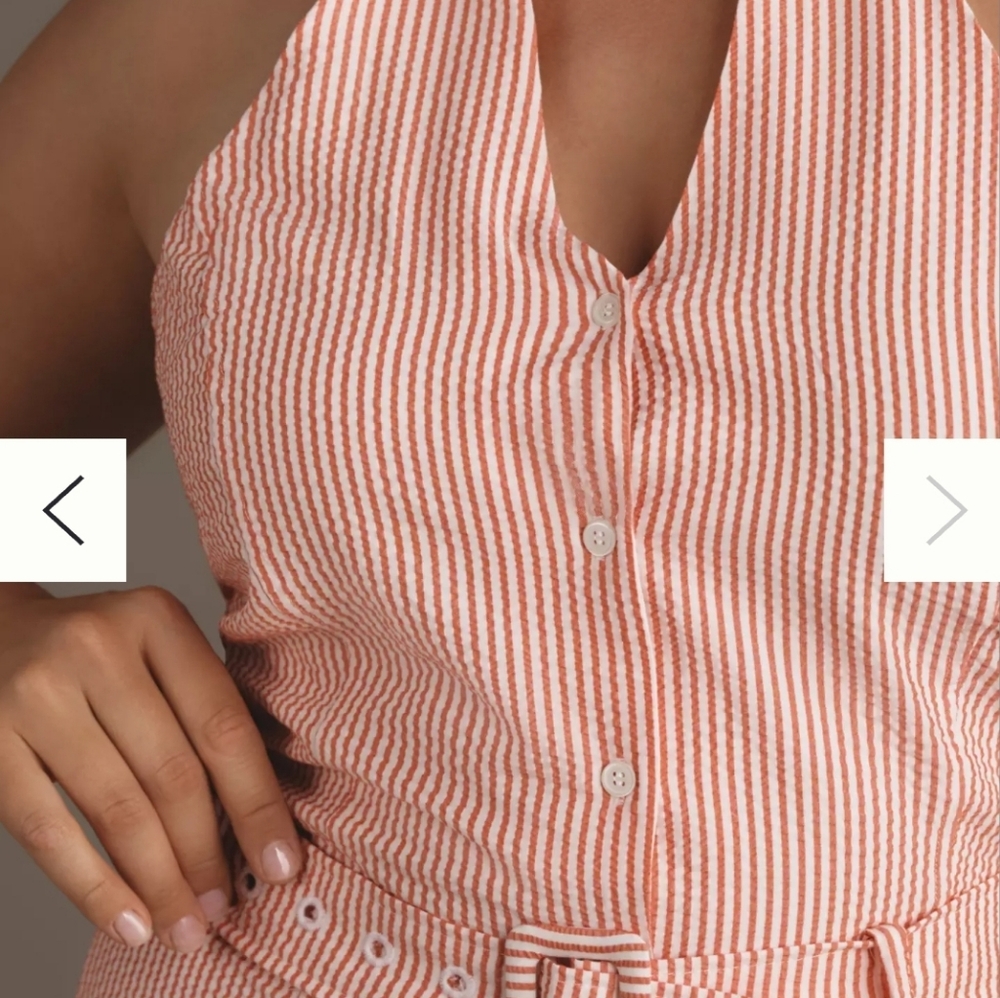 Maeve Anthropologie Large new Romper Halter festival beach coastal vacation - Picture 5 of 13